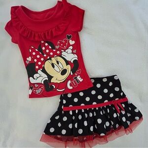 Disney Minnie Mouse Polka Dot Skort Set